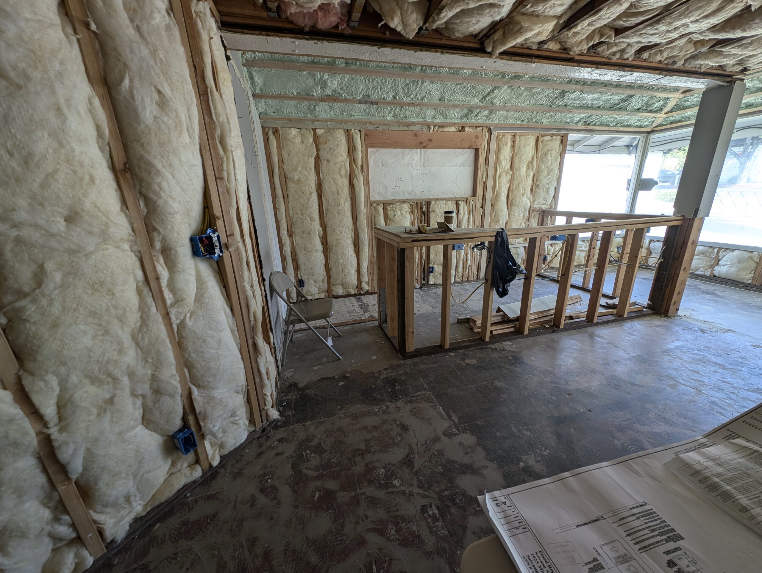 A room featuring a wood work